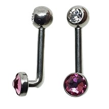 Titan Christina Bar Pink CZ 14g Gauge Barbell VCH Vertical Clitoris Piercing - $16.68