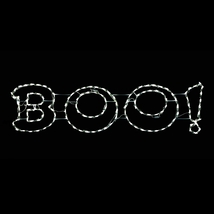 BOO Sign Halloween Indoor or Outdoor LED Lighted Decoration Steel Wireframe - £227.76 GBP