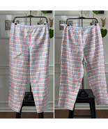 Talbots 100% Silk Ankle Crop Colorful Plaid Pants 14 - $49.94 CAD