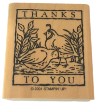 Stampin Up Rubber Stamp Thanks To You Quails Bird Quail Thank You Card Making - £3.97 GBP