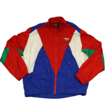 PONY Multi-Color Colorblock Windbreaker Nylon Full Zip Jacket Adult Large - £11.52 GBP