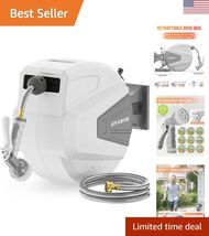 Retractable Garden Hose Reel,1/2 in x 100 ft Wall Mounted Hose Reel, wit... - $195.94