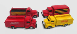 Coca-Cola Set of 4 Bottle Trucks MotorCity 1937, 1938, 1947 Red and Yell... - $39.60