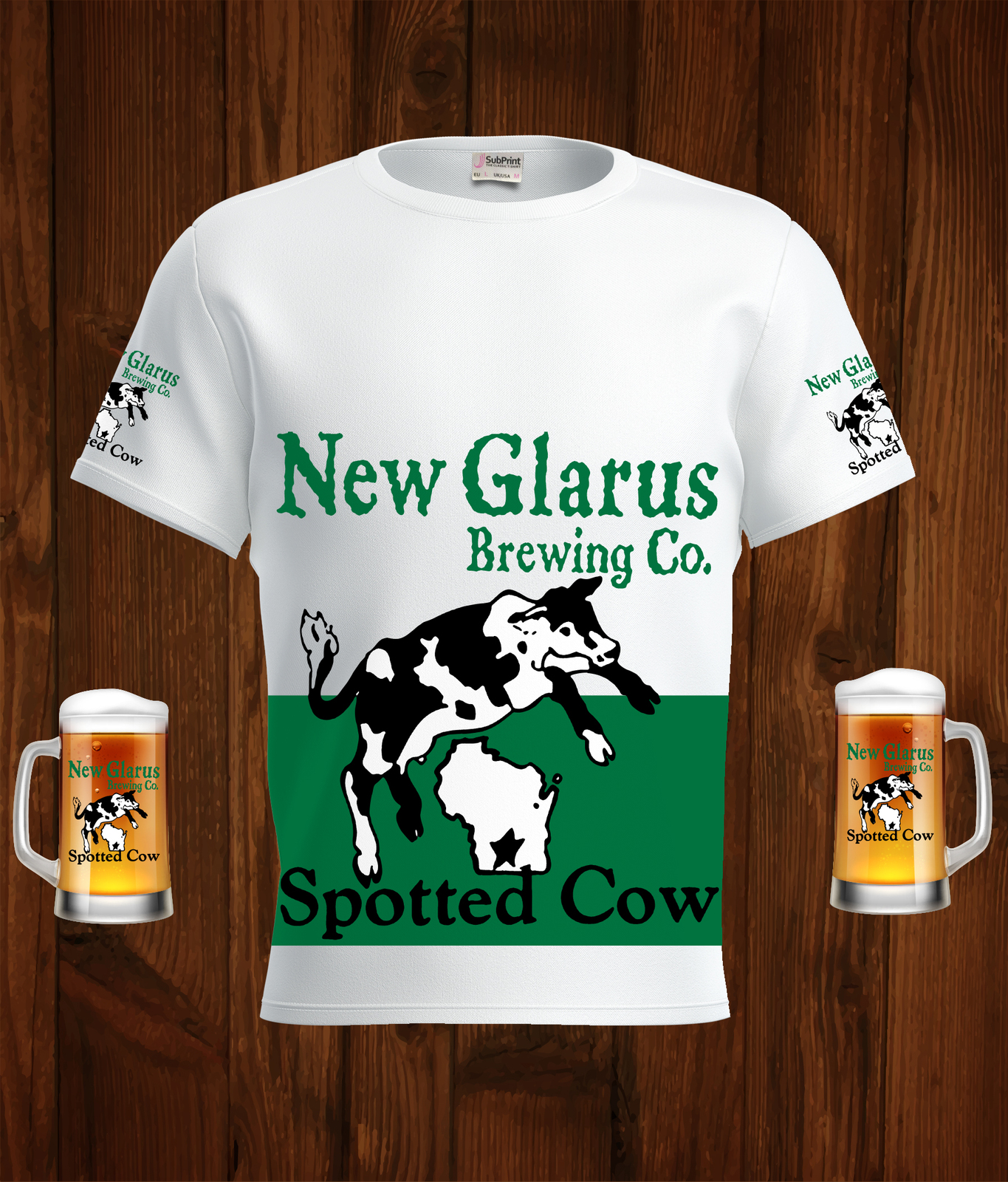 New Glarus Spotted cow  Beer White T-Shirt, High Quality, Gift Beer Shirt