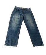 Ruff Hewn Jeans Mens 36x32 Blue Dark Wash Straight Leg  Cotton ✨️Nice Fade - $408.55 MXN