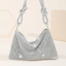 Glamorous and Stylish Shiny Silver Handbag: An Elegant Choice for Evenin... - $40.99