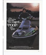 80&#39;s Arctic Cat El Tigre Print Ad Snowmobile 8.5&quot; x 11&quot; - £15.18 GBP