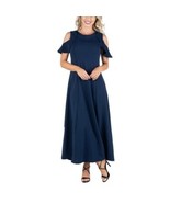 Women&#39;s 24seven Comfort Apparel Ruffled Cold Shoulder A-Line Maxi Dress XXL - $916.72 MXN