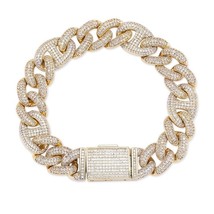 Lock Clasp 14mm Heavy Iced Out Cuban Bracelet Chains Cubic Zircon Link H... - £72.88 GBP+