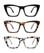 AMOMOMA Oversized Reading Glasses for Women,Trendy Cat eye Blue Light Co... - $19.79