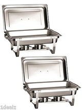 New Stainless Steel Chafer 2 Pack Chafing Dish Sets Full 8 Qt After Rebate $69 - £200.05 GBP