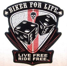 Biker Pin Stripe Dice Patch P5830 Hat Jacket Patches Rolling Dice Badges New - $6.60