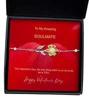 Wife Sunflower Bracelet Gift from Husband to My Beautiful Amazing Soulmate Sunfl - £40.15 GBP