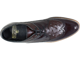 Stacy Adams Mens Dayton Burgundy Shoes Wing Tip  Ostrich Print Shiny 00375-05 image 6