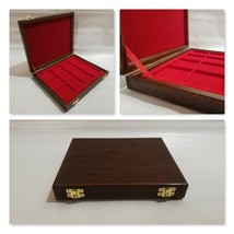 Pencil Box for Coins Made a Hand Colour Chestnut Red Interior - $55.31