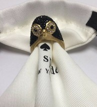 Kate Spade 12K Gold Plated Dashing Beauty Penguin Ring size 7 w/ KS Dust... - £54.19 GBP