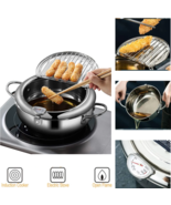 3.2 L Japanese Deep Frying Pot 304 Stainless Steel Wit Thermometer And D... - $654.56 MXN
