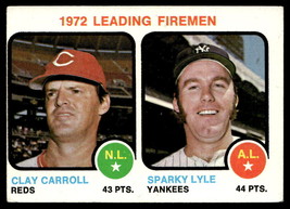 1973 Topps #68 1972 Leading Firemen - Clay Carroll / Sparky Lyle LL  VGEX-B111R3 - £15.86 GBP