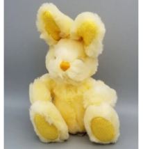 Rich Yellow Plush Bunny Sparkly Ears 7&quot; Tall From Butt To Head Cute Sof Plush - £7.53 GBP