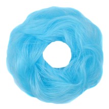 Sky Blue Scrunchy Updo Wavy Hair Bun Elastic Synthetic Hairpiece Wig Curly Hair  - £7.57 GBP