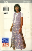 See and Sew 4570 Vest and Skirt - New Size XS-S-M  Uncut - $4.00