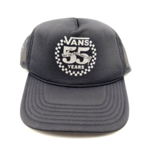 VANS Off The Wall 55 Years Hat Mesh Skate Rope Snapback Black Trucker Cap NEW - £14.75 GBP