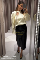 ZARA BNWT 2025. BLACK LIMITED EDITION 100% LEATHER SKIRT. 1758/108/800 - $245.92