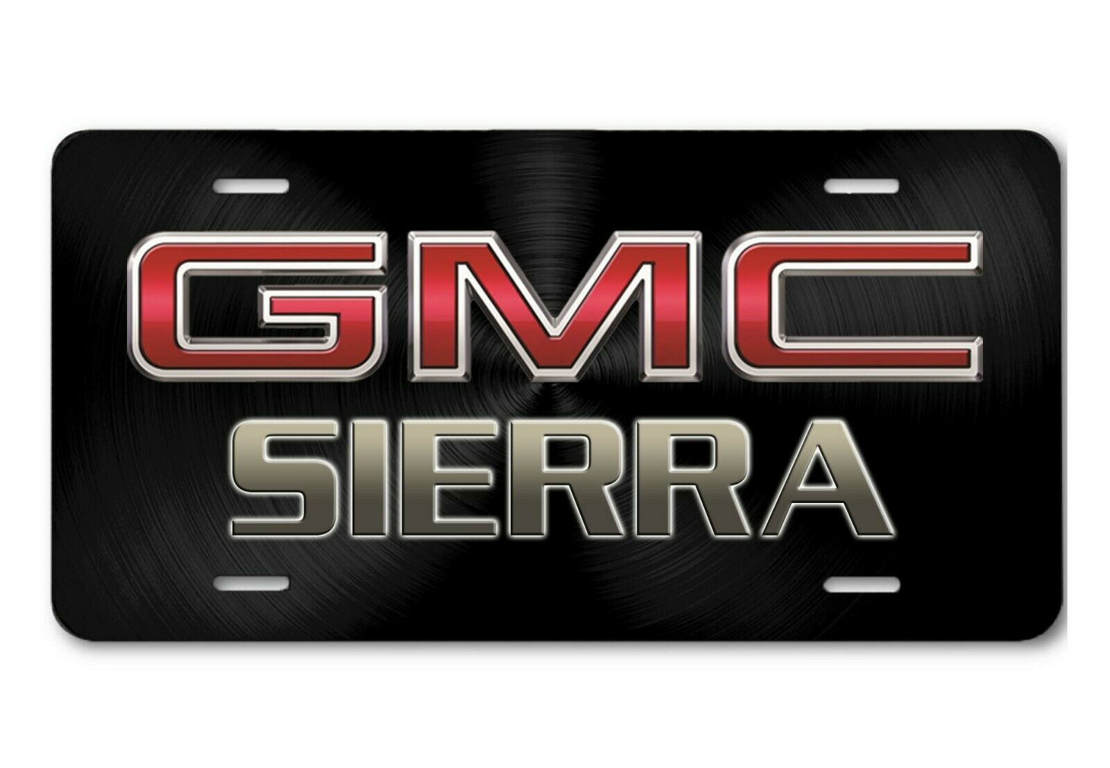 Primary image for GMC Sierra auto art vehicle aluminum license plate car truck  black swirl tag 