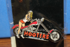 Greenville, South Carolina Hooters Blonde Girl Red Chopper Motorcycle Bike Pin - £11.80 GBP