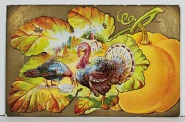 Thanksgiving Turkeys &amp; Pumpkin 1911 Wilmington DE to Chester PA Postcard P13 - $7.95