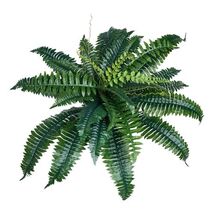 2 Pcs Artificial Boston Ferns Plastic Fern 30 Branches Indoor Outdoor Decor - $33.09