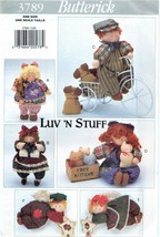 Butterick 3789 341 Decorative Dolls LUV N STUFF Best Friends Pattern UNC... - $12.85