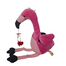 Dan Dee Pink Flamingo Bird Valentine Red Heart Plush Stuffed Animal 2015... - £19.46 GBP
