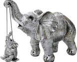 Mother&#39;s Day Gifts for Mom Her, Elephant Statue Home Decor, Silver Eleph... - £28.14 GBP