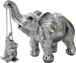 Mother&#39;s Day Gifts for Mom Her, Elephant Statue Home Decor, Silver Elephant Figu - £28.13 GBP