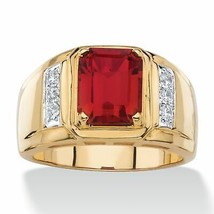 PalmBeach Jewelry Men&#39;s 3.71 TCW Garnet &amp; Diamond Gold-Plated Ring - £57.39 GBP