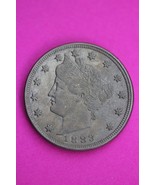 High Grade 1883 No Cents V Liberty Nickel Exact Coin Pictured Scarce Key... - $41.01 CAD