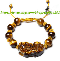 Pi Yao Natural Yellow Tiger Eye Bracelet - £21.57 GBP