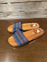 Hello Kitty Wooden Sandals Women’s Size 7 Rare Blue Flip Flop Slides - £31.58 GBP