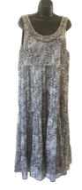 Soft Surroundings Womens Maxi Dress Animal Print Black Lined Tiered Size... - $23.21