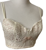 b.tempt&#39;d by Wacoal Bra Ivory Lacey Cami Style Sz M Padded Underwire RN 61049 - £13.35 GBP