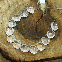 Rock Crystal Quartz Faceted Heart Beads Briolette Natural Loose Gemstone Jewelry - £8.33 GBP