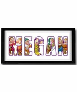 SNOW WHITE SEVEN DWARFS Personalised Name Print Art  High Quality Frame ... - €31,16 EUR