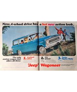 Jeep Wagoneer 4 wheel drive turbo hydra matic 2 page-1965 Vintage Print Ad - $275.97 MXN