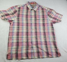 Men&#39;s Tommy Bahama 100% Linen Shirt Large Plaid Island Modern Fit - £14.23 GBP