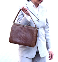 Vintage Cobra Snake Skin Bag, Womens Light Brown Designer Purse Handbag - $145.00