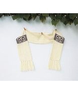 Vintage 1970&#39;s Knitted Long Winter Preppy Scarf with Fringe, Designer Ai... - £25.28 GBP