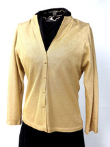 Vintage Gold Shirt Top, Womens Metallic Shirt, Button Up Light weight Ja... - £23.84 GBP
