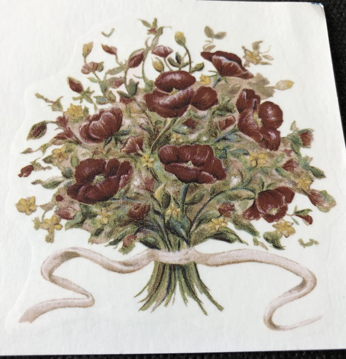 M99 - Ceramic Waterslide Vintage Decal - 2 Red Poppies - 3&quot; - $1.50