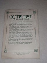 Outburst Replacement Board Game Instructions Only Parts - $8.81